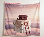 Coach Cloudy Sky Flannel Throw Blanket for Sofa C180